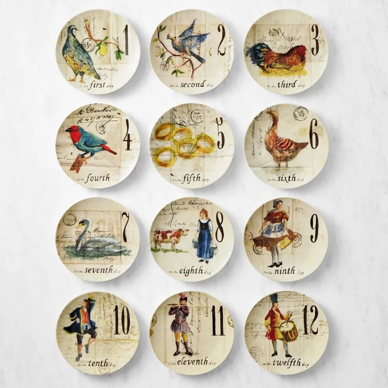 Set of 12 Williams Sonoma 12 Days of Christmas Appetizer Plates
Cream Multicolored Size: 9diameter
Coordinating dinner plates sold separately