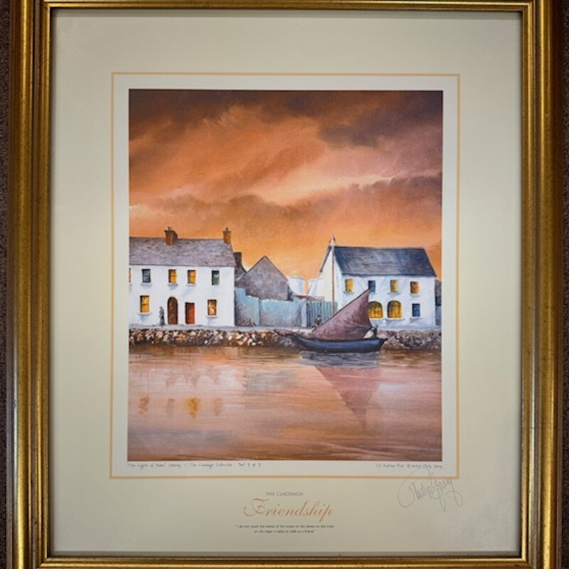 Philip Gray Friendship Claddagh Collection Print
Orange Brown Blue Cream Size: 15 x 17H
2 coordinating prints sold separately
Certificate of authenticity on file