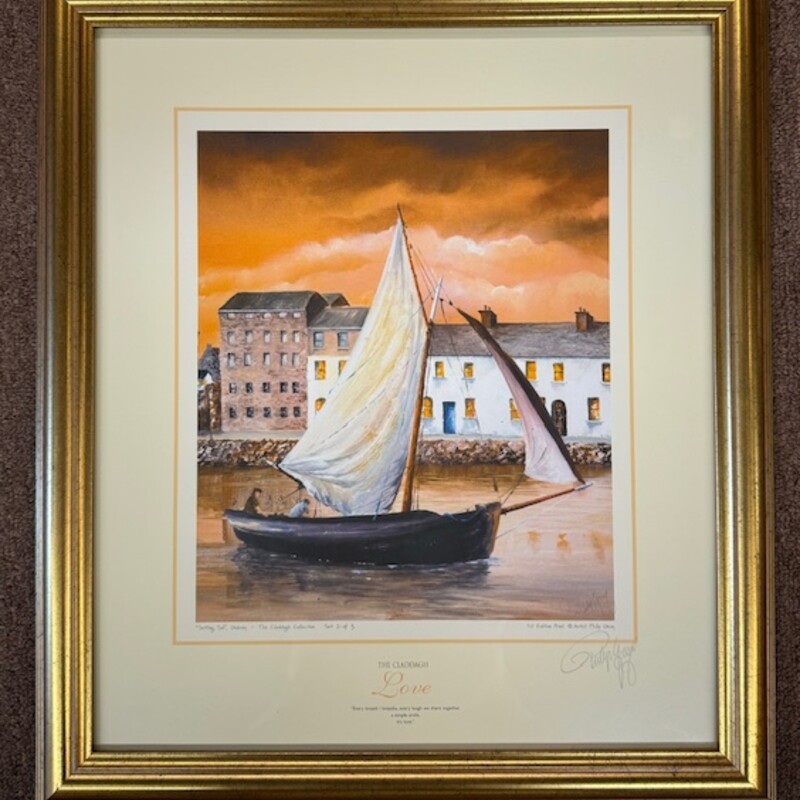 Philip Gray Love Claddagh Collection Print
Orange Brown Blue Cream Size: 15 x 17H
2 coordinating prints sold separately
Certificate of authenticity on file