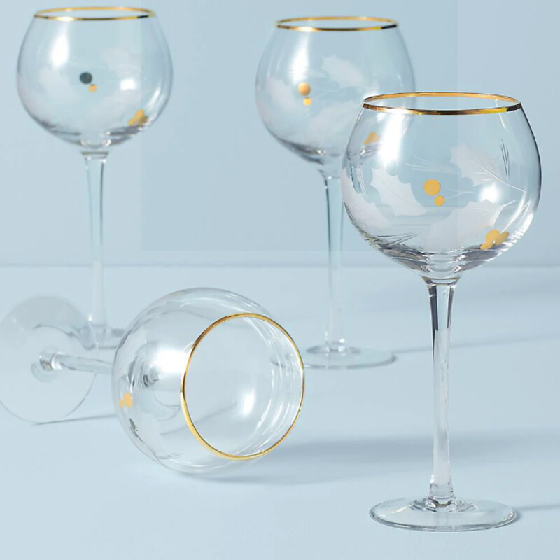 Lenox Holiday Balloon Wine Glasses
Clear Gold White
Size: 4x8H