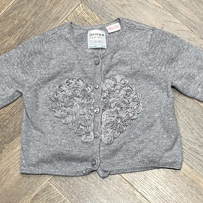 Zara Knit Cardigan, Grey, Size: 9-12M