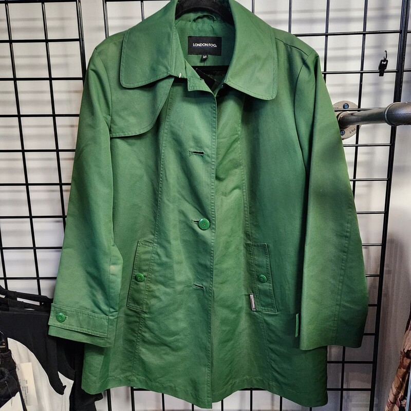 London Fog Trench, Green, Size: L