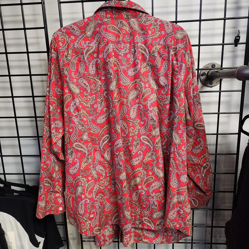 Lands End Shirt No Iron, Paisley, Size: 26