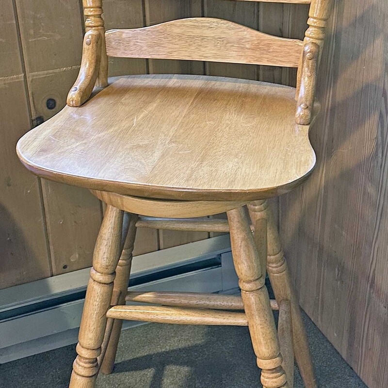 Wooden Swivel Stool
19 In Wide x 19 In Deep x 46 In Tall (Back) x 30 In Tall (Seat)