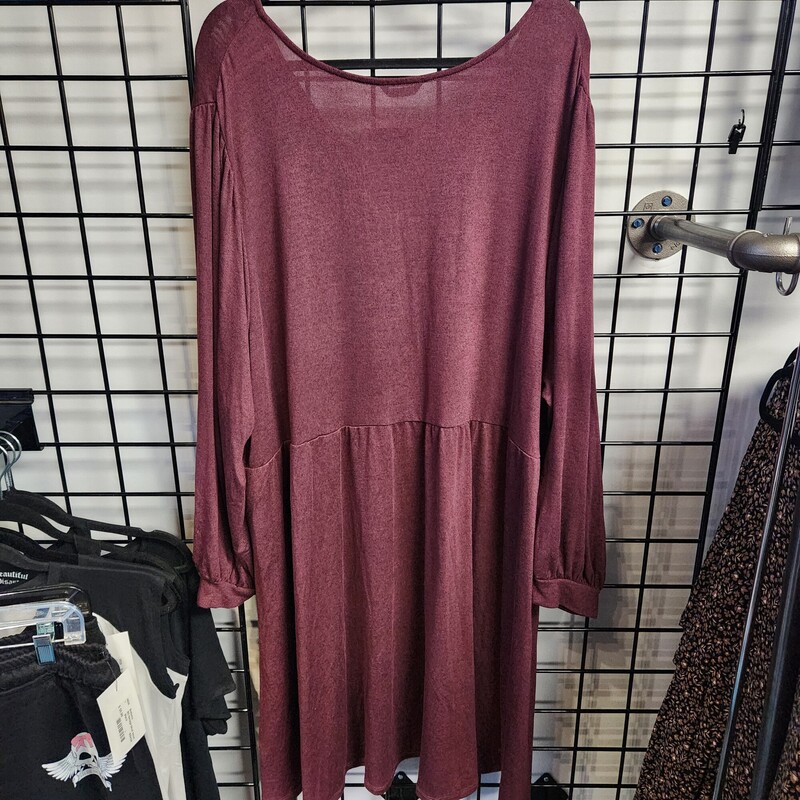 Penningtons Knit Dress, Burgundy, Size: 5X