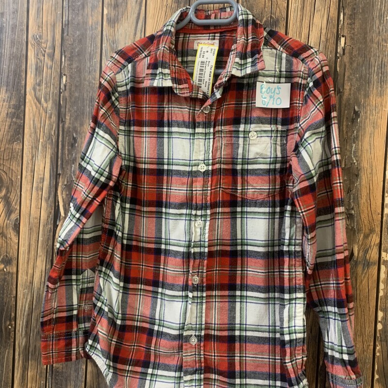 Red/wht Check Shirt, Size: 8/10, Cat and Jack brand