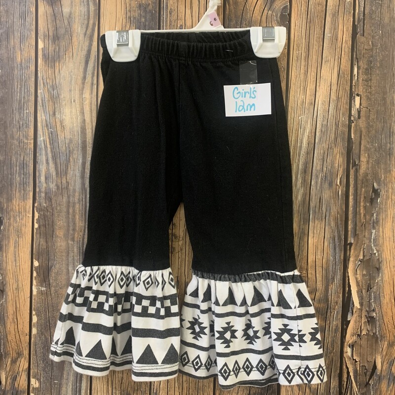 Black/white Flared Leggin, Size: 12m