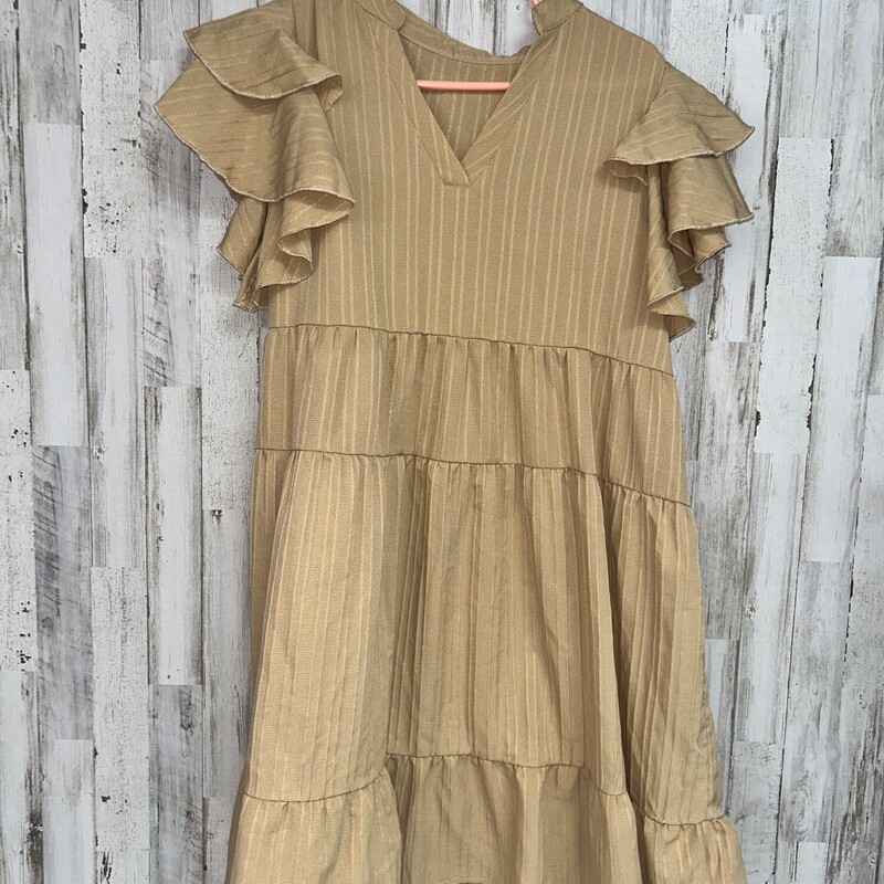 XL Tan Ruffle Tier Dress