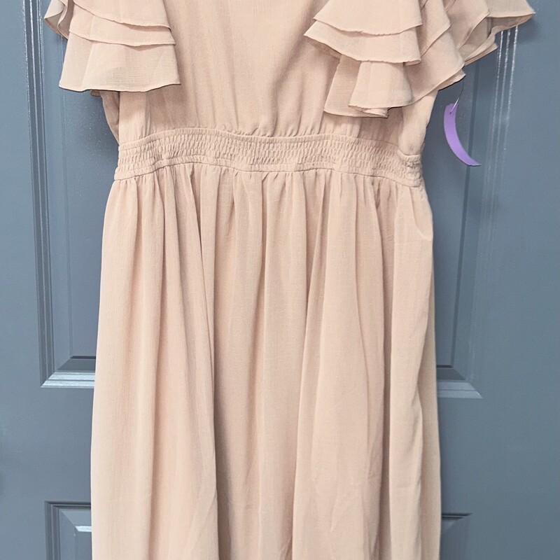 XL Blush Peach Ruffle Dre