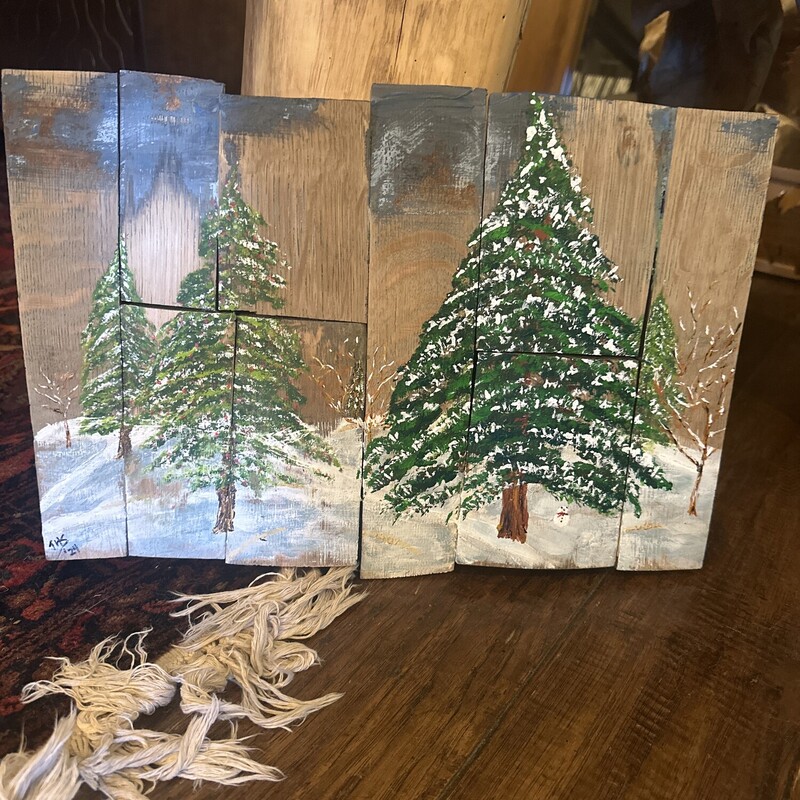 Barrel Stave Handpainted Winter Trees

Size: 16Lx11W