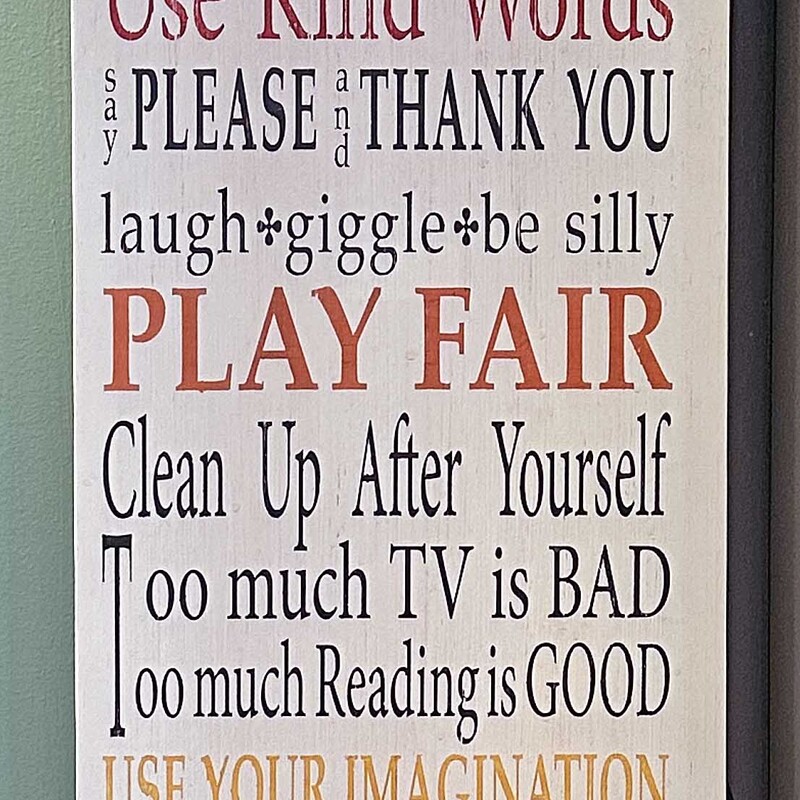 Playroom Rules Canvas