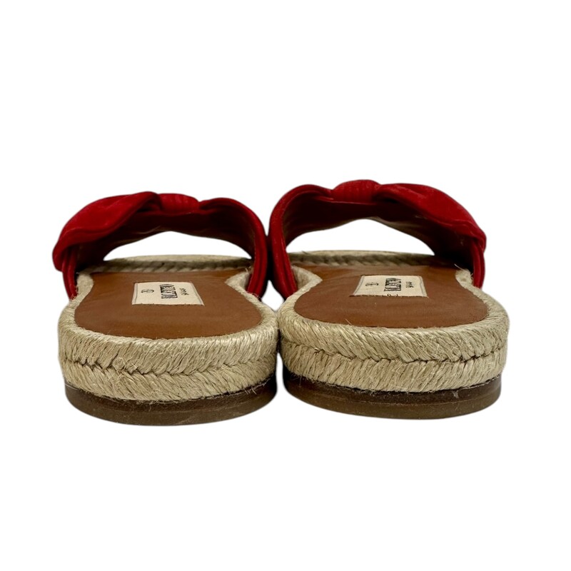 Valentino Tropical Bow Espadrille Slides

Size 38.5

Insoles lined with brown leather

Red bow feature is made of suede

Does not come with original dust bags or box