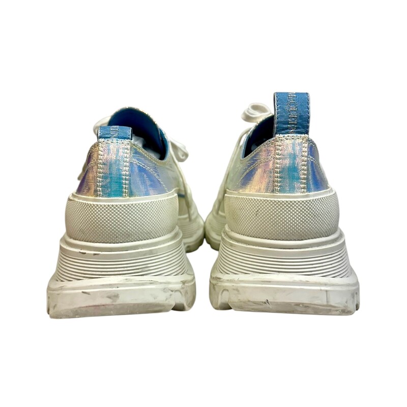 Alexander McQueen Tread Slick Iridescent Leather Sneakers<br />
<br />
Size 40<br />
<br />
Does not come with original dust bags or box