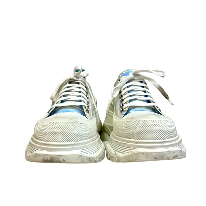 Alexander McQueen Tread Slick Iridescent Leather Sneakers<br />
<br />
Size 40<br />
<br />
Does not come with original dust bags or box