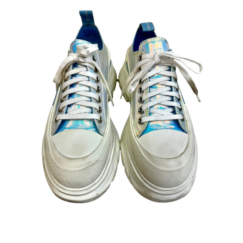 Alexander McQueen Tread Slick Iridescent Leather Sneakers<br />
<br />
Size 40<br />
<br />
Does not come with original dust bags or box