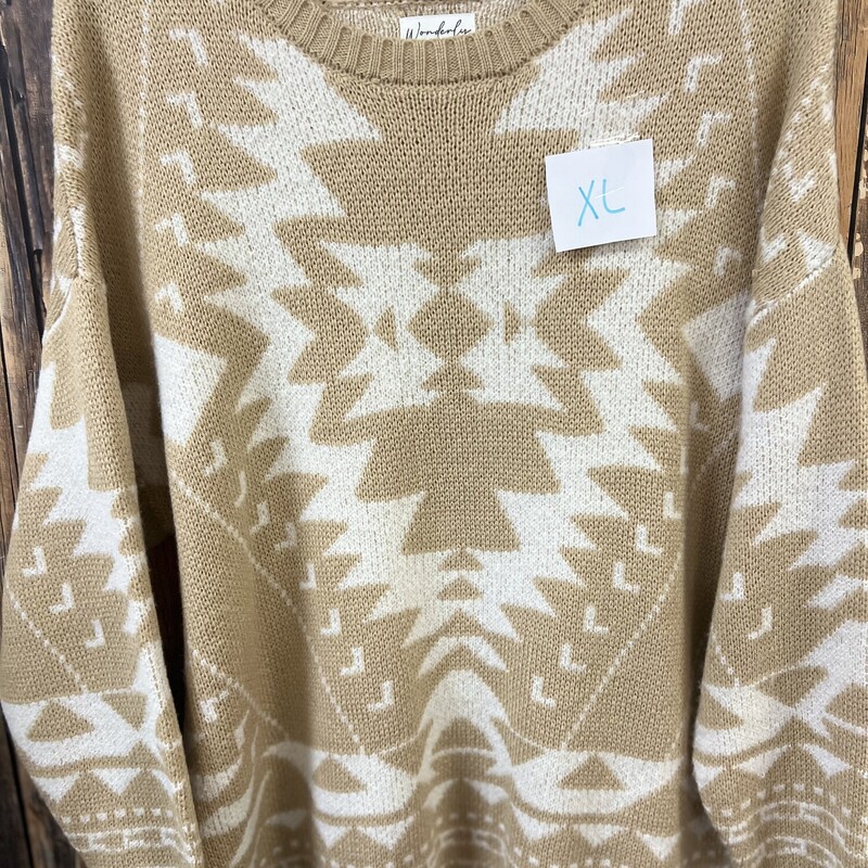 Cream/ Tan Sweater, Size: Xl