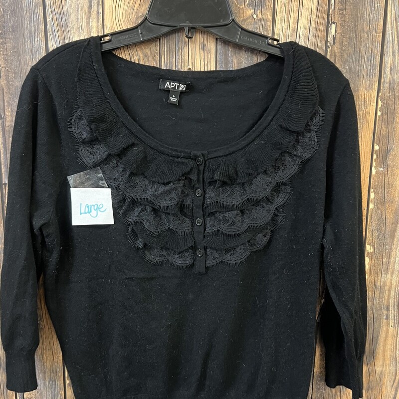 Black With Lace Shirt, Size: Large