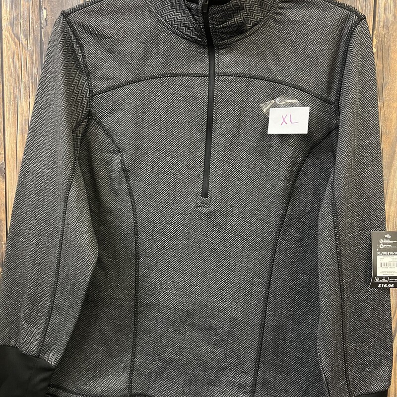 Gray/black 3/4 Zip Jacket, Size: Xl