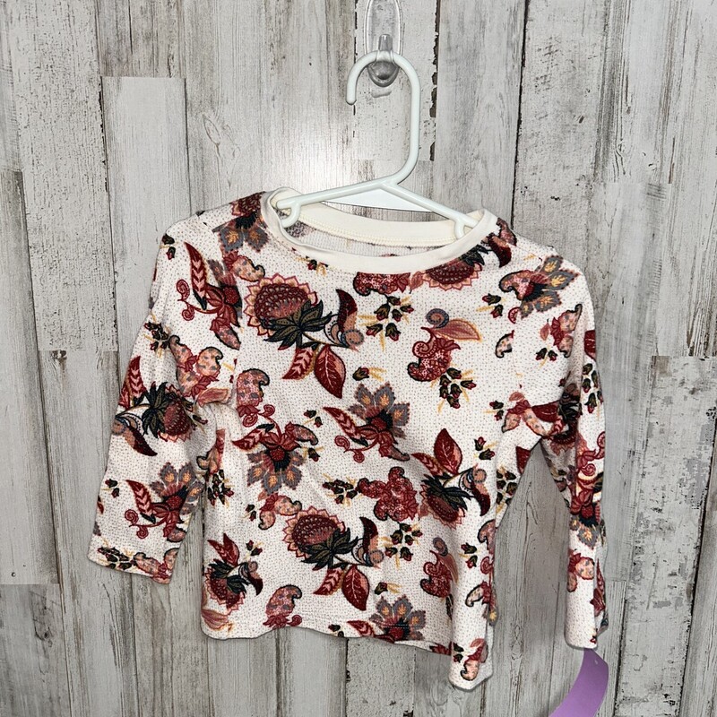 2T Beige Floral Thermal T, Beige, Size: Girl 2T