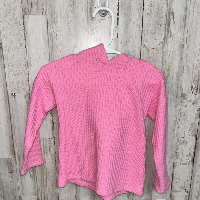 2T Pink Waffle Hooded Top