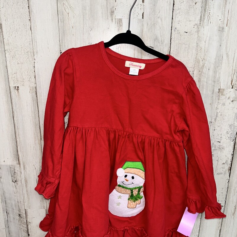 3T Red Snowman Tunic