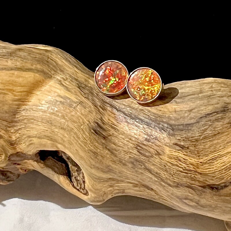 Faux Fire Opal earrings