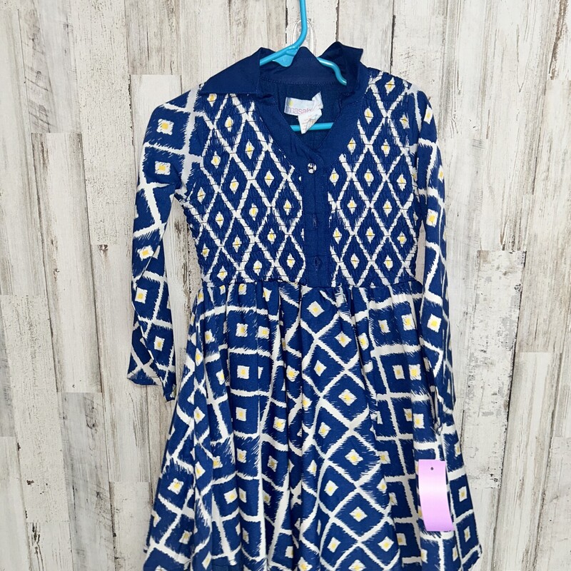 3 Blue Printed Smock Dres