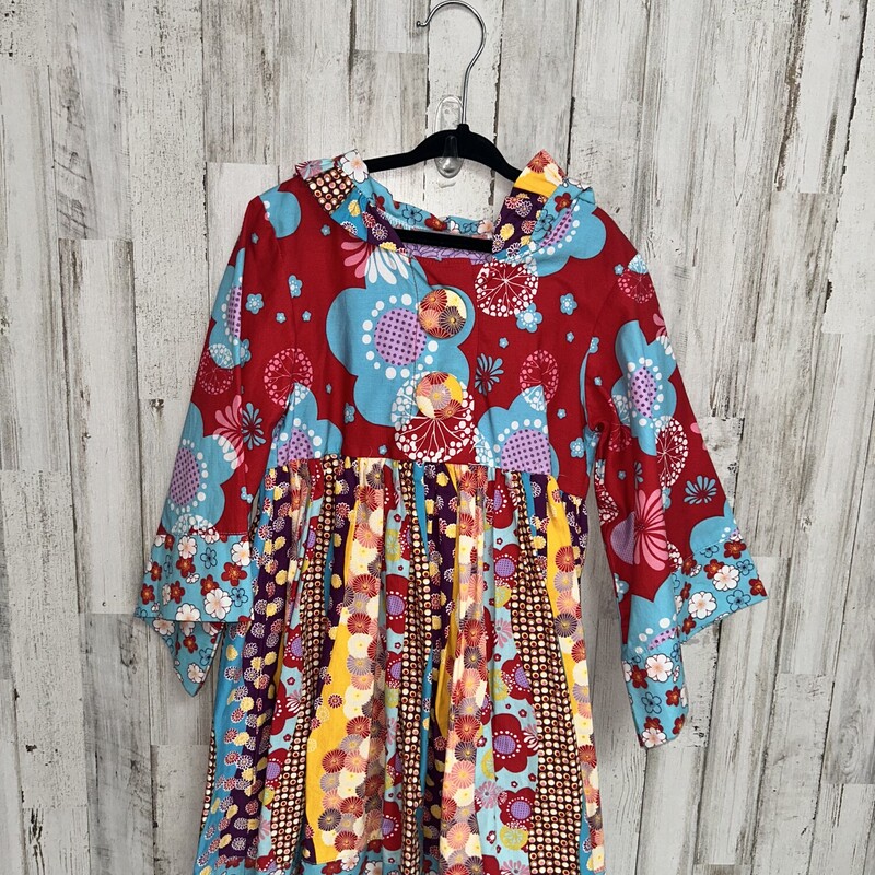 6 Red Printed Button Dres