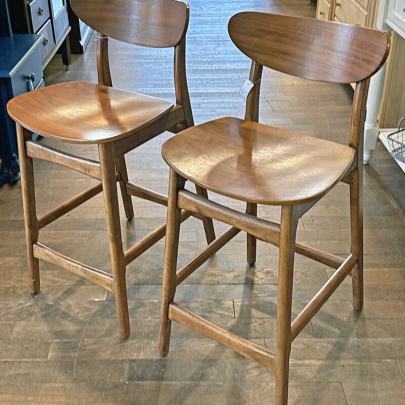 Pair Wood Sonoma Stools,
17 In Wide x 22 In Deep x 38 In Tall.