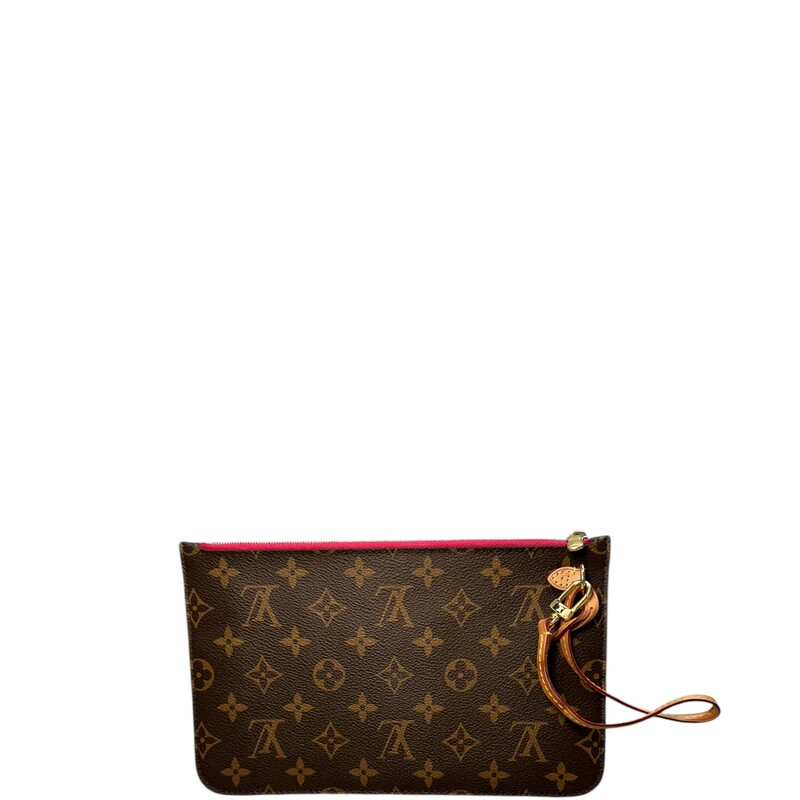 Louis Vuitton Pochette Monogram MM

Color: Fushcia Interior

Date Code: SD2189

Dimensions:
Base length: 9.75 in
Height: 6.25 in

Does not include original dust bag or box.