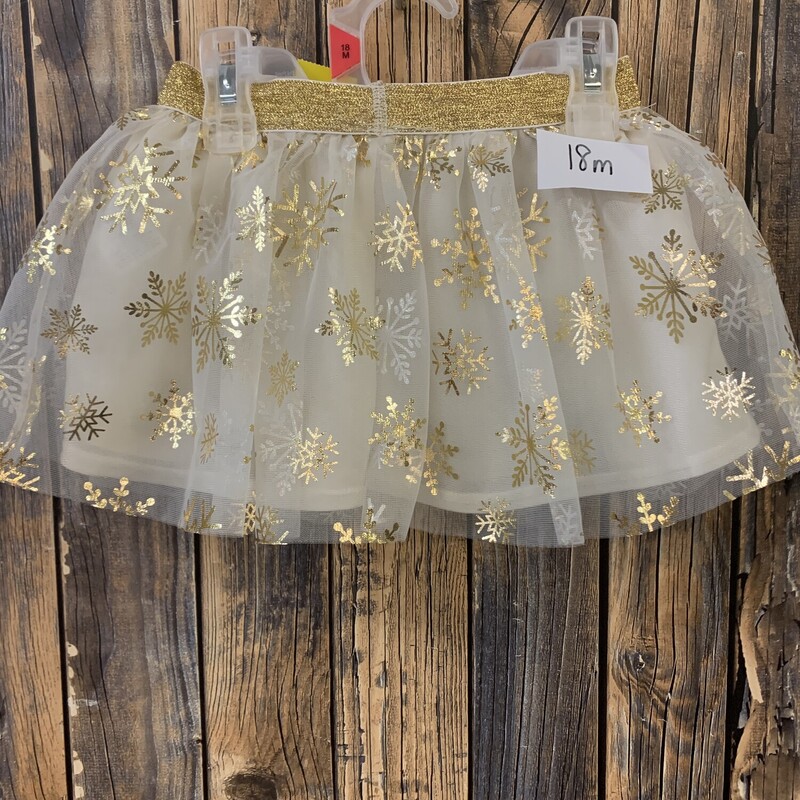 White/gold Skirt, Size: 18m