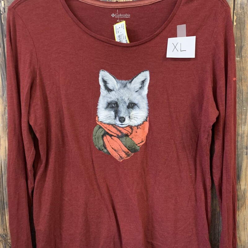 Maroon Fox Shirt, Size: XL, Columbia