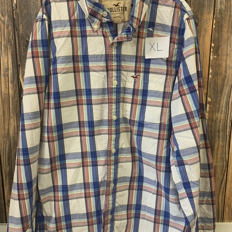 Hollister Plaid Button-up, Size: XL