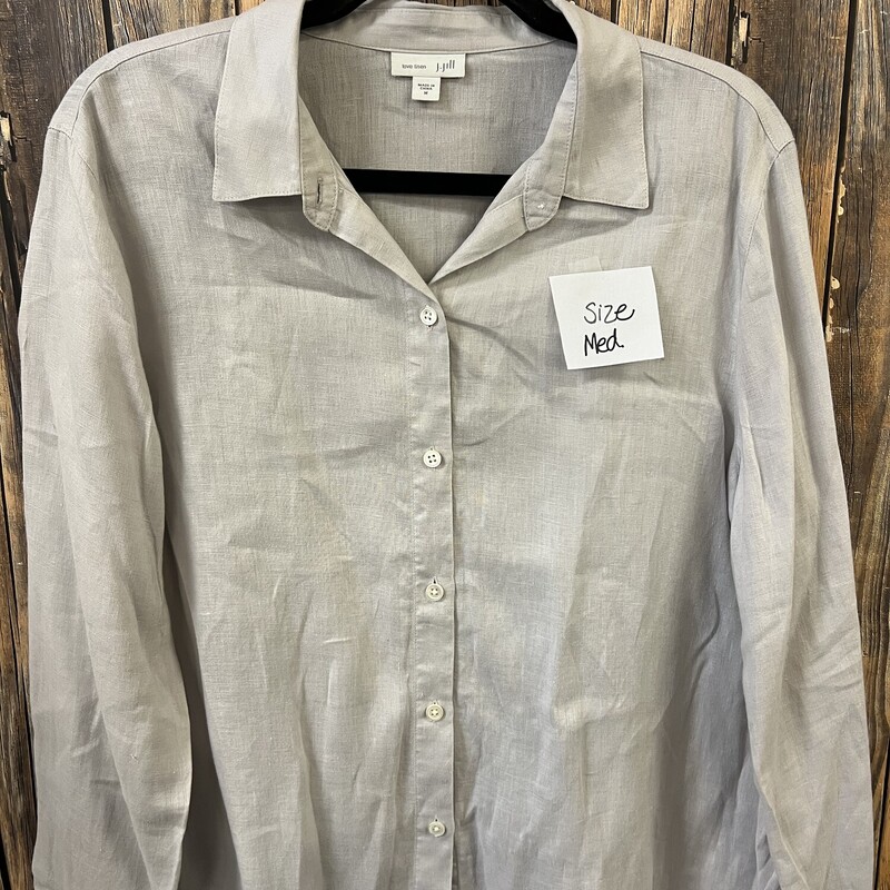 Gray Linen Shirt, Size: Med