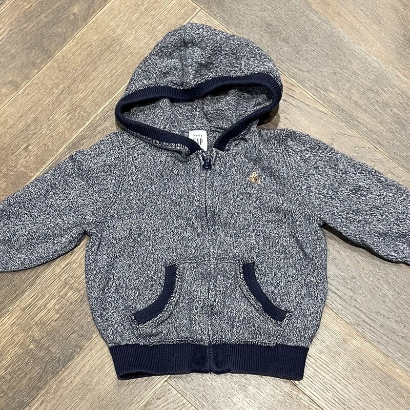 Gap Knit Zip Hoodie, Navy, Size: 12-18M