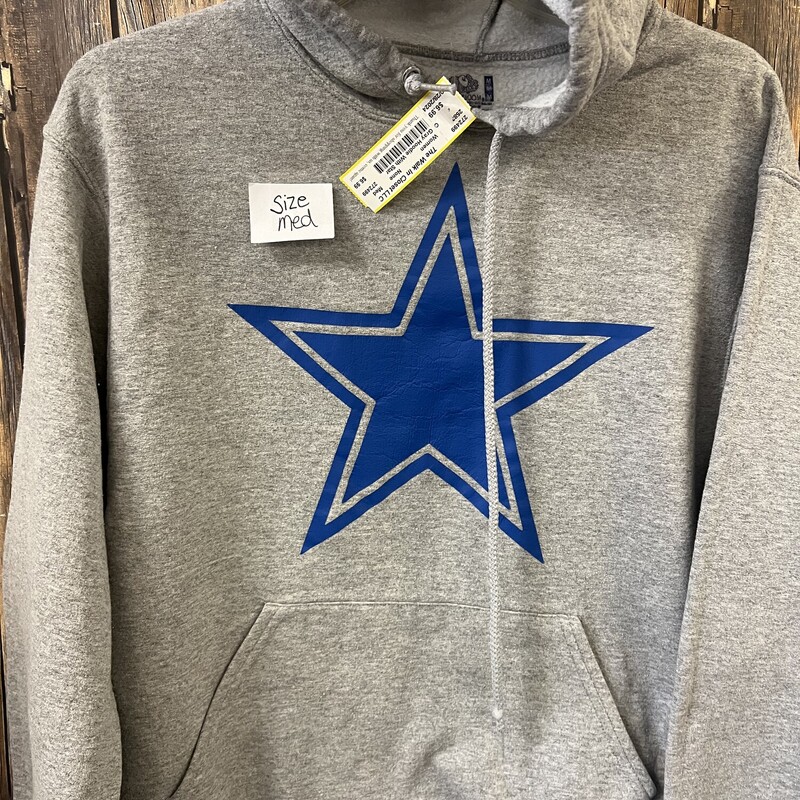 Gray Hoodie With Star, Size: Med