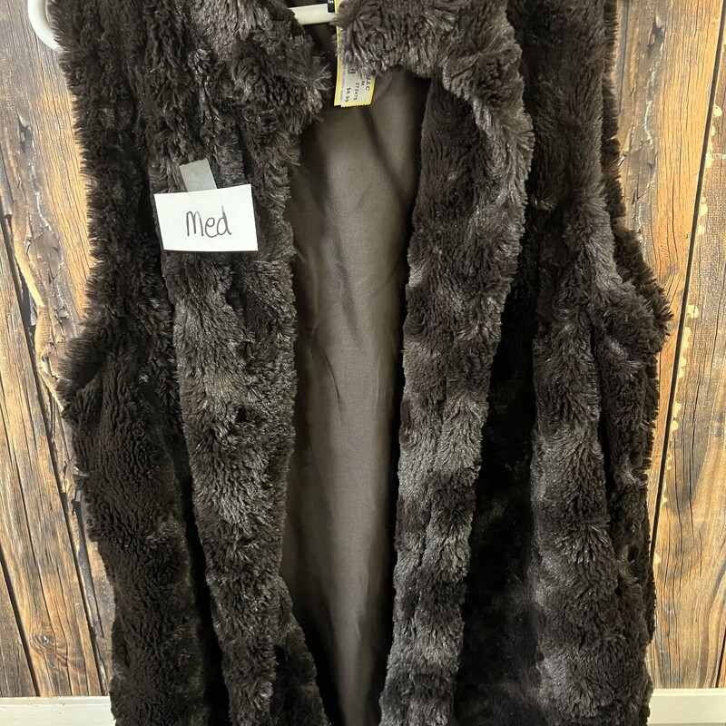 Brown Fur Vest, Size: M