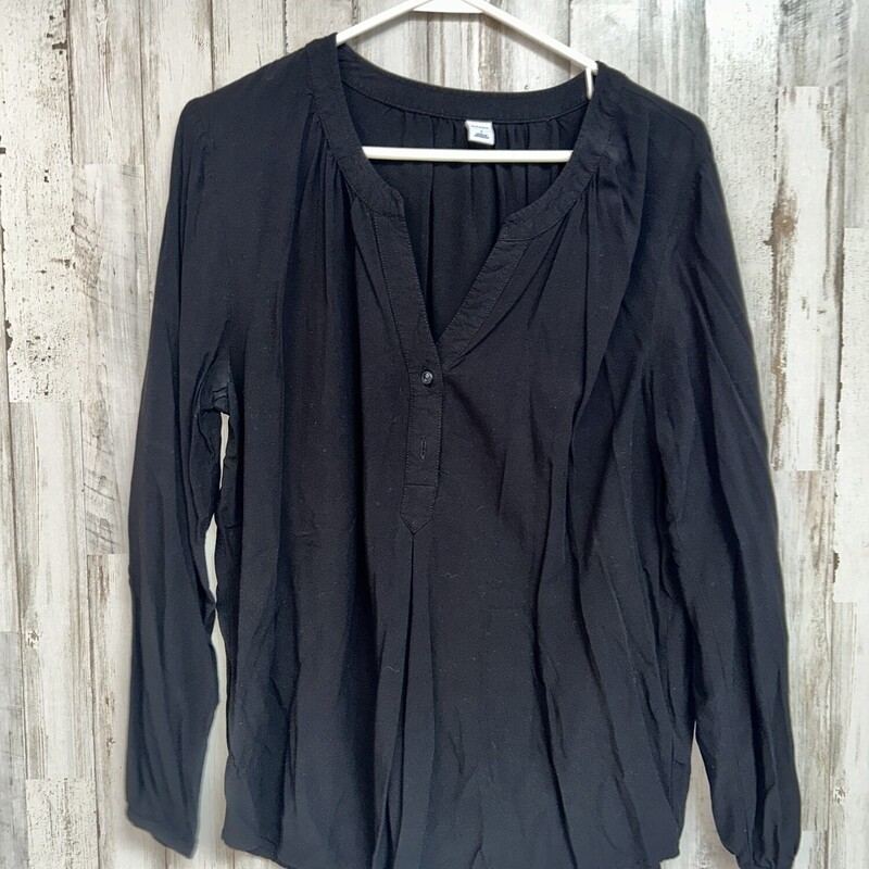 L Black Button Up, Black, Size: Ladies L