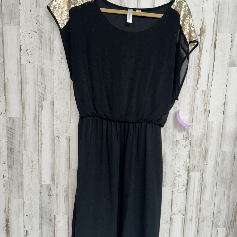 XL Black Sequin Shoulder