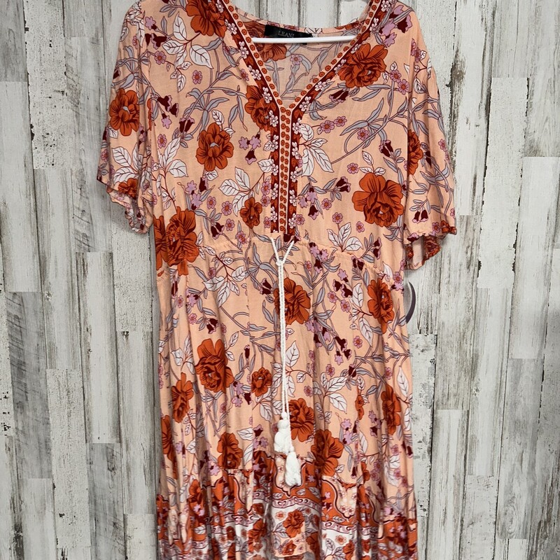 XL Peach Floral Print Dre