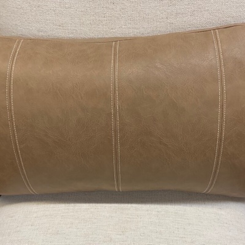 Restoration Hardware Pillow
Tan Faux Leather Zip Open Goosedown Pillow
Size: 19x11H
Matching Pillow Sold Separately