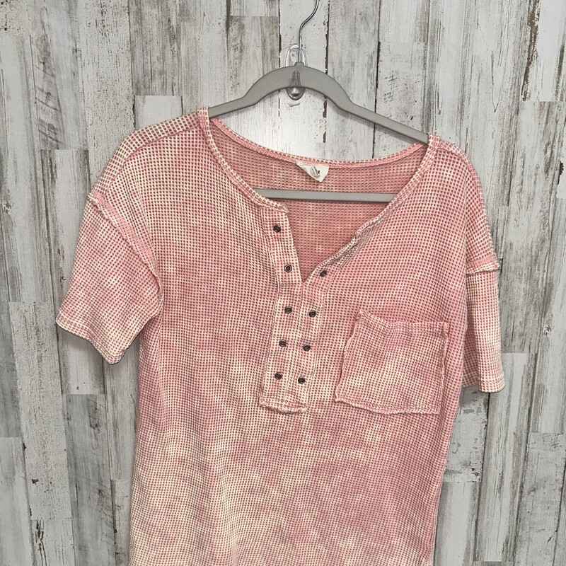 S Pink Waffle Pocket Top