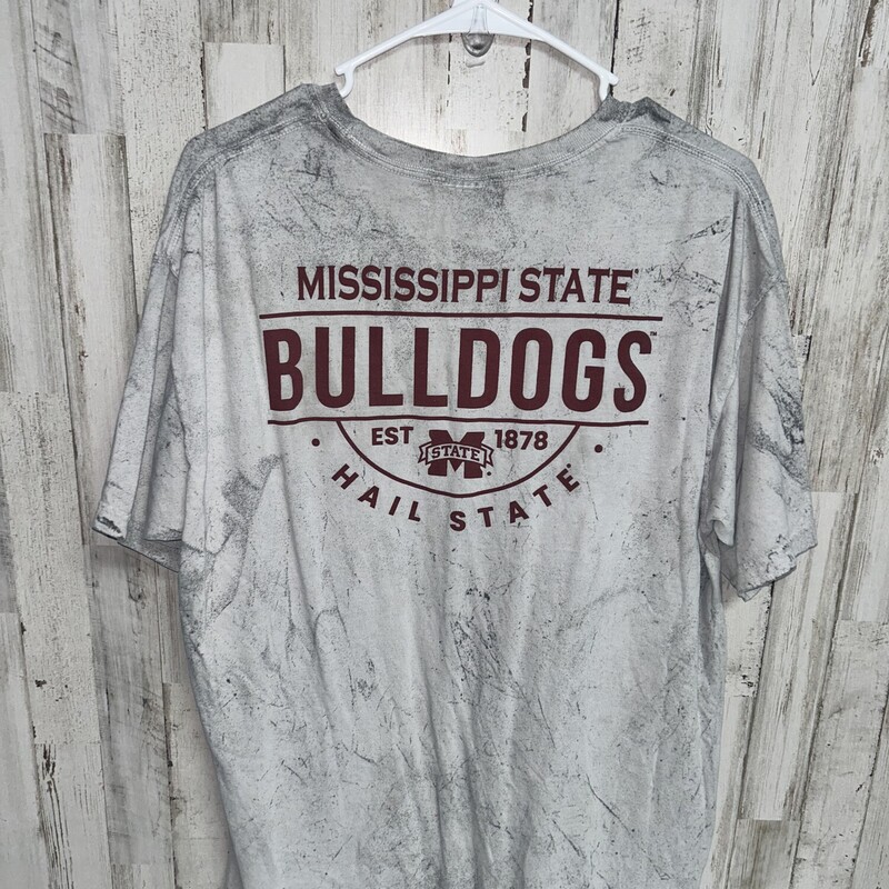 L Splatter Dye MSU Tee, Grey, Size: Ladies L