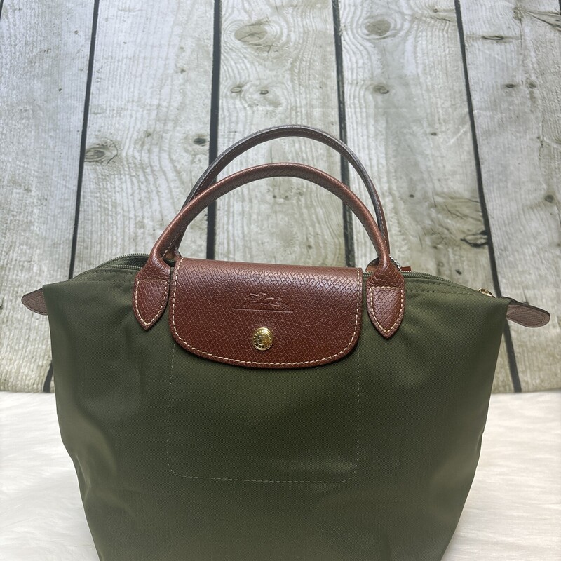 Longchamp Le Pliage, Olive, Size: Small