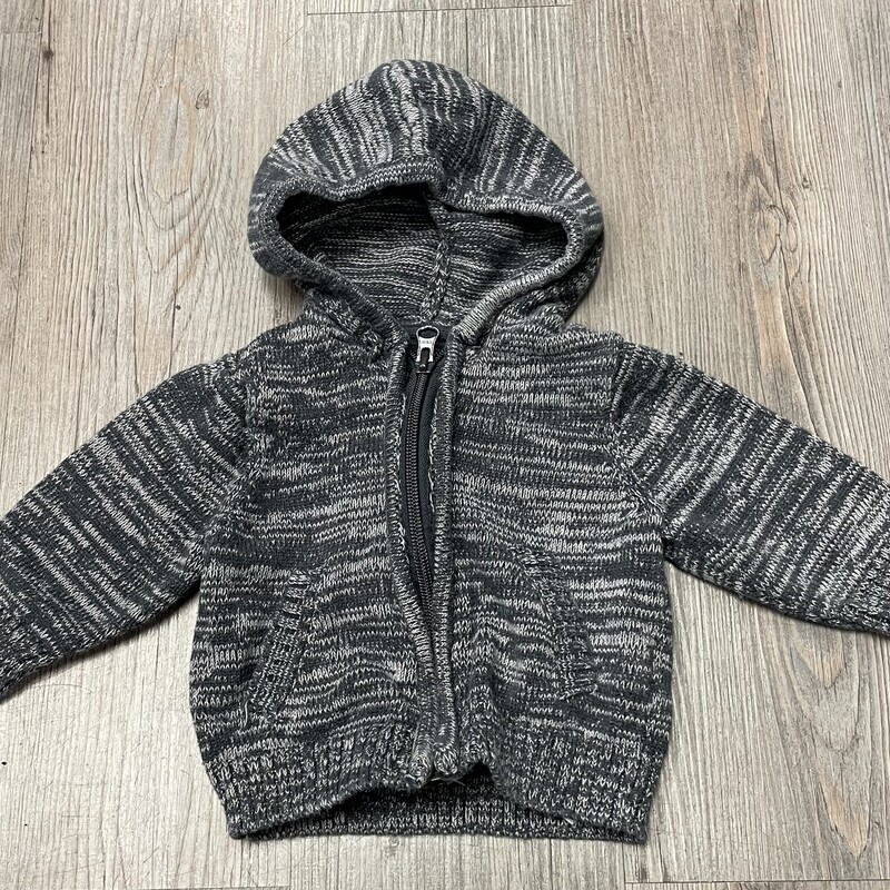 Joe Fresh Knit Zip Sweate, Grey, Size: 3-6M