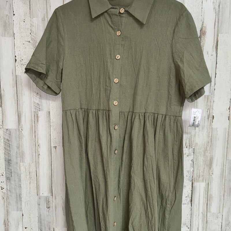 M Green Button Up Dress