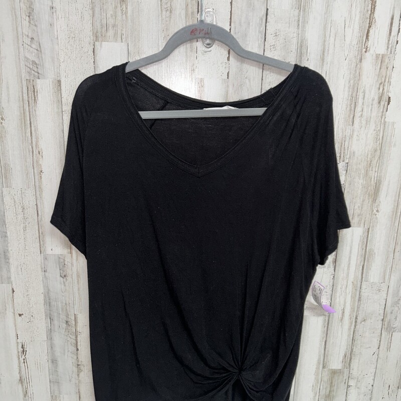 S Black Tie Knot Top