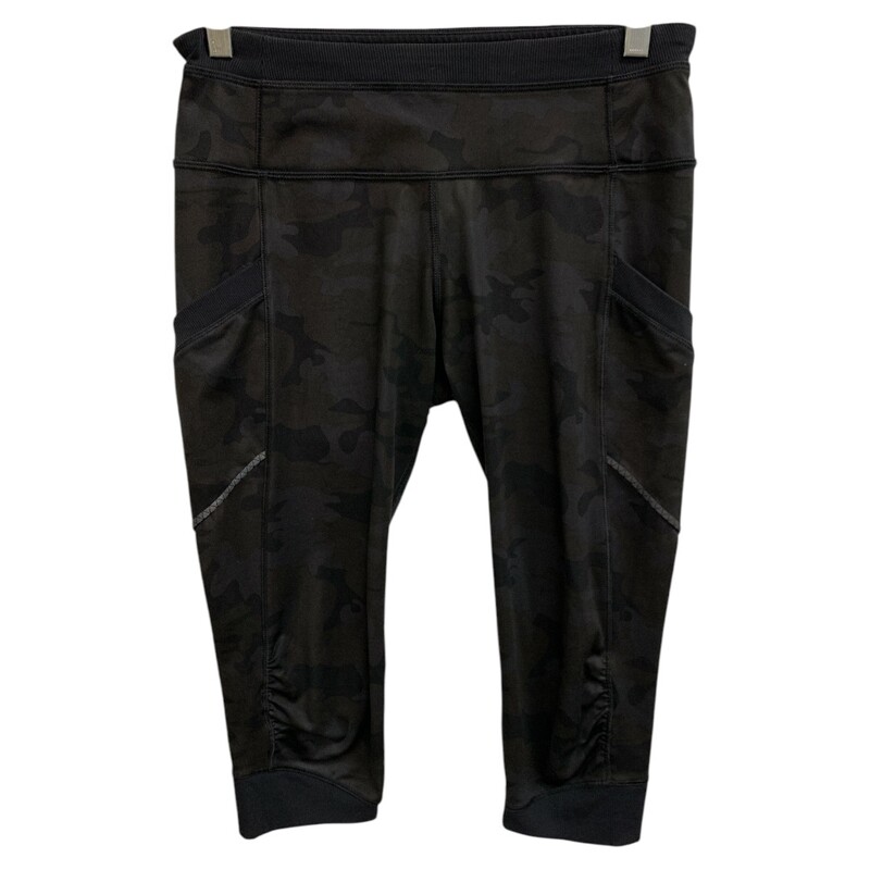 Lululemon Crop Camo S6, Black, Size: S