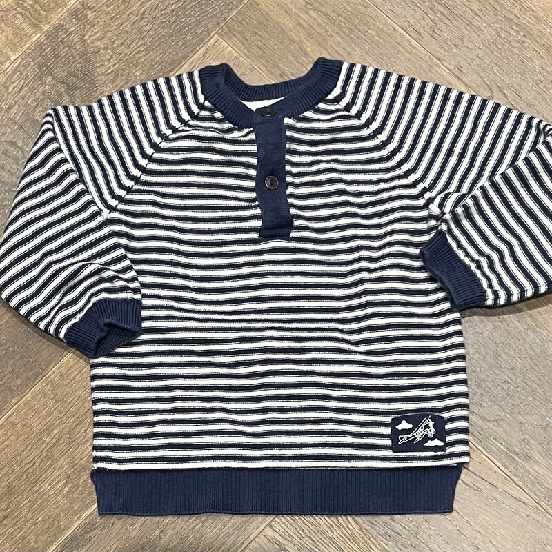 H&M Knit LS Top, Navy, Size: 6-9M