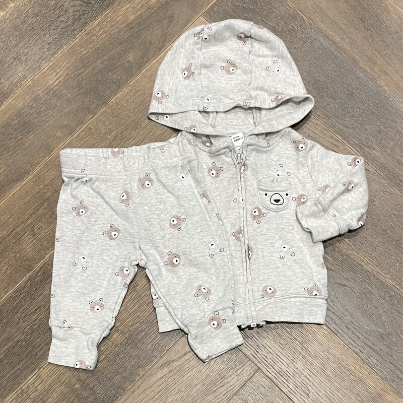 Carters 2pc Clothing Set, Grey, Size: 0-3M